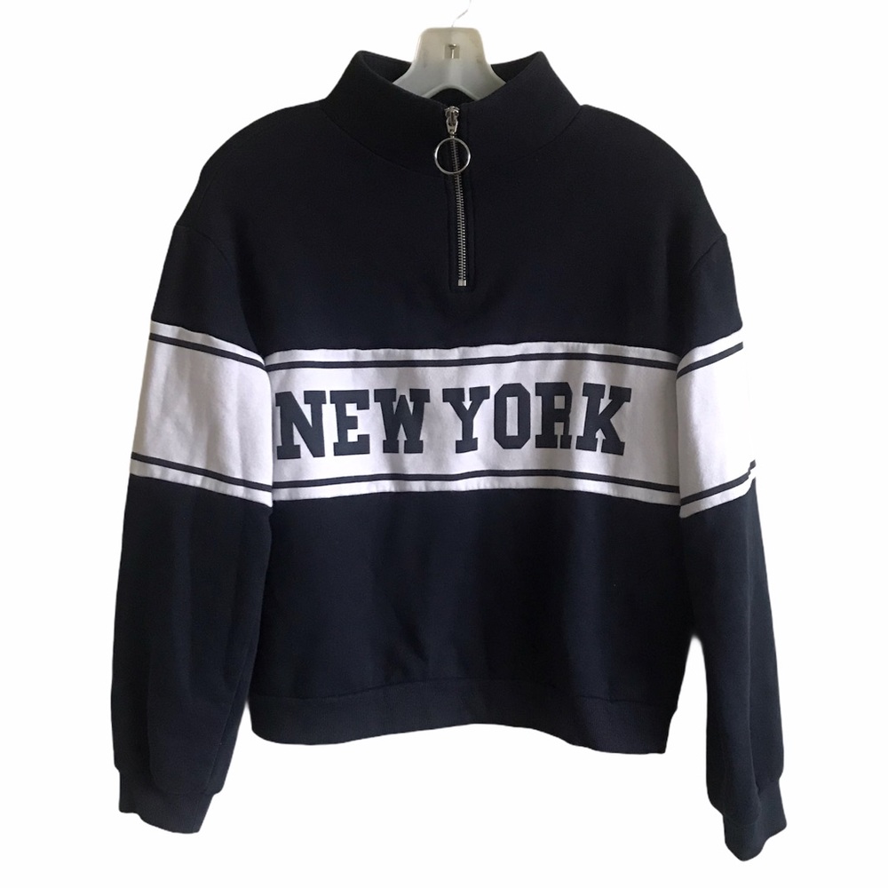 Divided by H&M Womens Quarter Zip Graphic Pullover